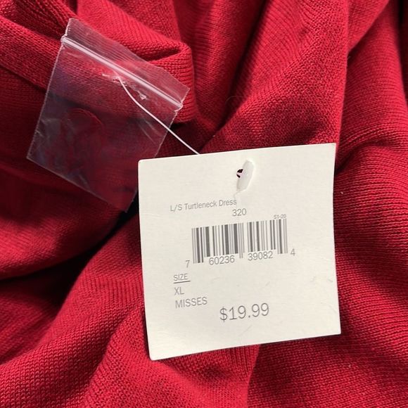 NWT Women’s Fall Creek Red Long Sleeve Turtleneck Dress (XL) GB10 - Picture 9 of 10